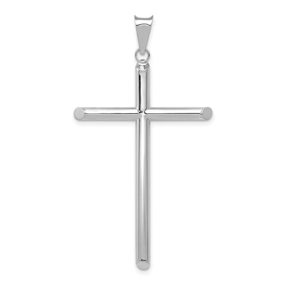 14k White Gold Polished Tube Cross Pendant,All Products : American Fashion Style Bags On Sale